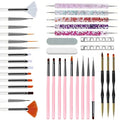36 PCS Nail Art Tools, Nail Design Kit, Professional Nail Brush Set with Nail Dotting Tools, Gel Polish Painting Brushes & Manicure Accessories for DIY Salon Supply-White