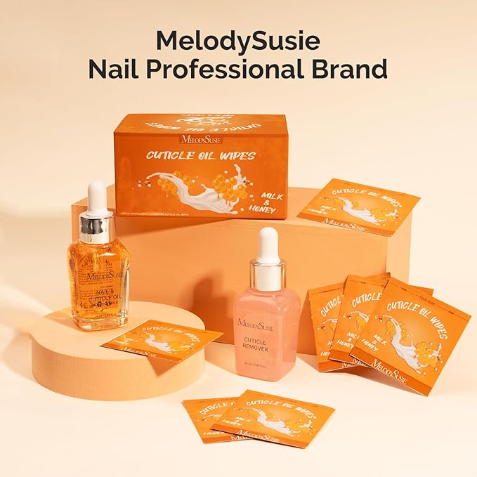 MelodySusie 100Pcs Mini Cuticle Oil for Nail,Hydrating Nail & Cuticle Care,Travel Size,Cuticle Repair Treatment for Dry & Damaged Nails,Portable and more Convenient Milk & Honey