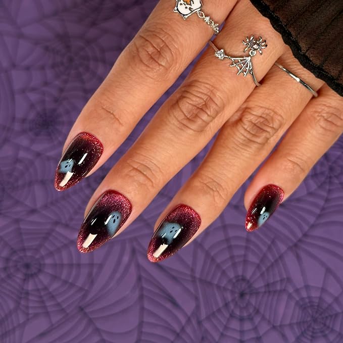 Daily Charme Spooky Airbrush Halloween Sticker Bundle Airbrush Ghost Halloween Nail Art Decal Stickers for Women Girl Self-Adhesive DIY Manicure Sticker Nail Accessories