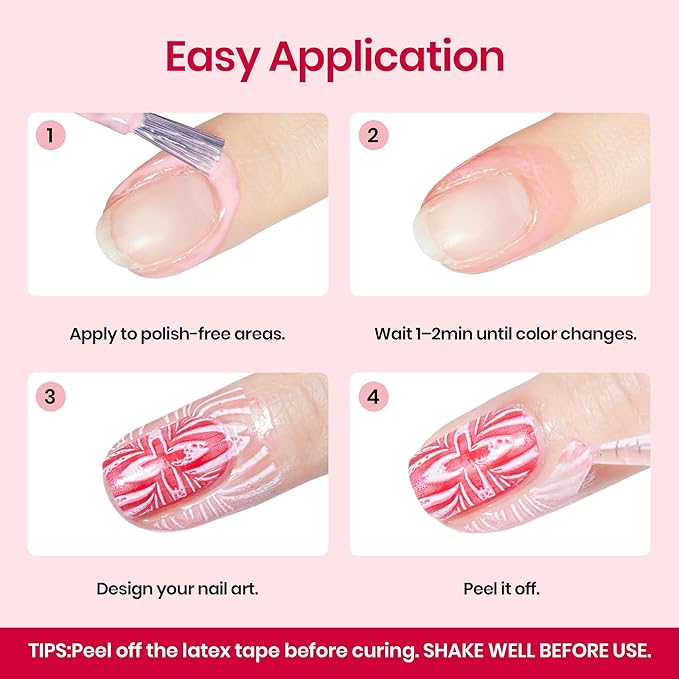 Beetles Liquid Latex for Nail 15ml - Peel off Nail Polish Cuticle Guard with Plastic Nail Care Stick Nails Design Air-Dry Liquid Latex Barrier for Protector Fingers