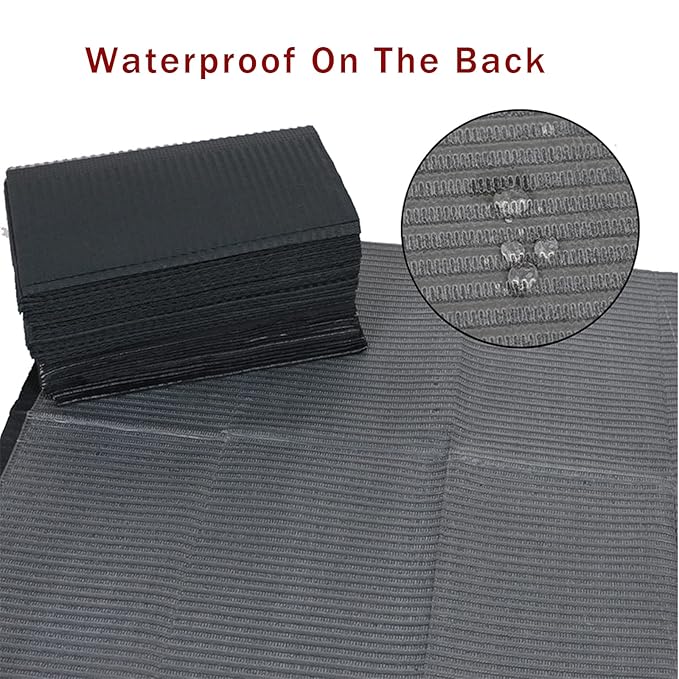 125PCS Disposable Nail Art Table Towels Mat 13" X 17" Waterproof 3 Ply Nail Art Mat Paper Sheet Clean Pads Tattooing Table Mat Nail Table Cover Tattoo Supplies (Black)