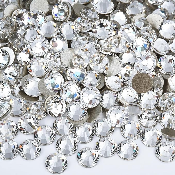 Blinginbox 288 Pieces SS30/6.4-6.6mm Clear Crystal Flat Back Brilliant Round Rhinestones Glass Stones Glitter Gems Crystals Diamond (Crystal).