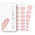 DANNI & TONI Semi Cured Gel Nail Strips Nude Pink Chrome Mirror Gel Nail Wraps 28 Stickers | Silken Hush