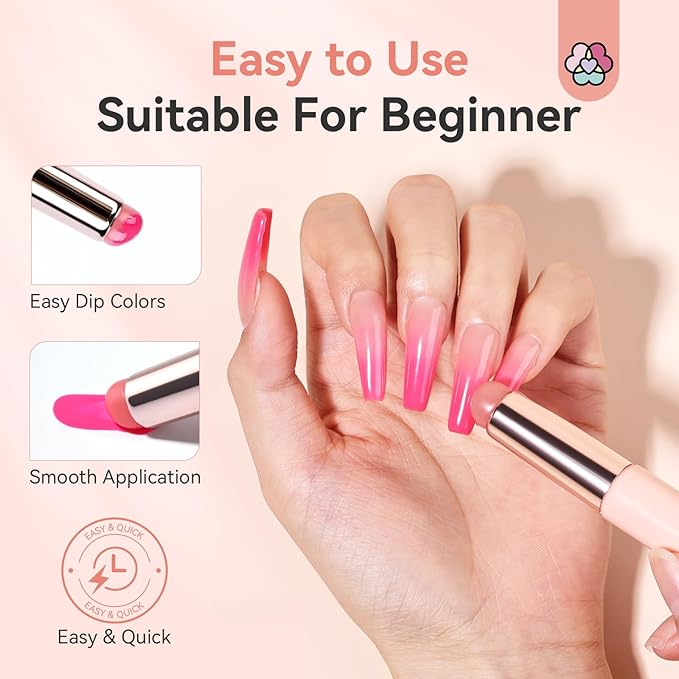 SAVILAND Silicone Ombre Nail Brush: 2PCS Reusable Chrome Nail Powder Applicator Brush for Ombre Aura Nails Ombre Nail Brush Nails Art Gradient Painting Brushes for beginners