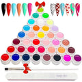 36 Colors Nail Art Gel Paint Kit, 38PCS Polish Set With Brush for DIY Design At Home, Solid Polish for DIY, Nails Kits Gift for Women