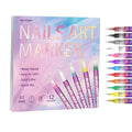 12 Colors Art Pens Set for Nails Art - 0.5 MM Polish Pens, Nail Pens, Markers for Gel Nails, Adorn Manicure Tools, Quick Dry Nail Polish Pens