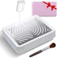 Nail Dust Collector Nail Tech with Lamp & 50PCS Disposal Filters, Powerful Rhinestone Nail Vacuum Vent Fan Dust Collector Extractor Cleaner Machine for Manicure Acrylic Gel Nails Polishing, Salon&Home