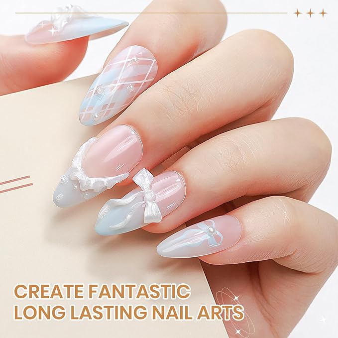 Pearl White 3D Sculpting Gel for Nail Art Non-Stick Hand Solid Builder Gel Hard Nails for Extension Carving Molding Beauty Charms for Beignner and Salon DIY