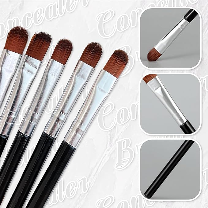 SILPECWEE 20PCS Nail Brush Set, Acrylic Nail Art Brush Ombre Brush Nail Paint Brush for Eyeshadow Eyebrows Eyeliner Makeup Nail Design Brushes Pen Manicure Tool - 90mm, Silver