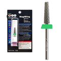 16mm Long Tapered Barrel Nail Drill Bit, 3/32” Safety Tungsten Carbide E-File Bit for False Nail Application, Press-On Tip Apply Nail Extension, Gel & Acrylic Removal, Two-Way Rotation, Coarse