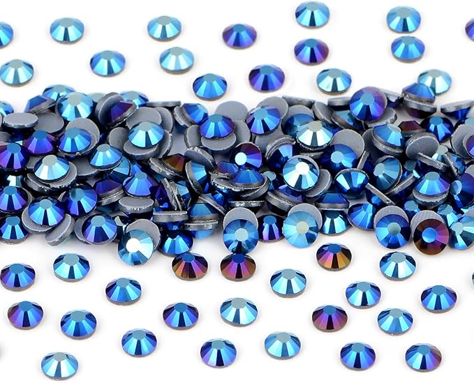 NCB 2880pcs Hotfix Rhinestones, Round Flatback Crystal Glass Hot Fix Rhinestones for Crafts Clothes Shoes Shirts Caps Decoration (Black AB, SS10 2.8mm)