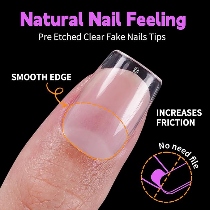 Canvalite 450Pcs Square Short Press on Nails Kit with Nail Glue & Remover - Acrylic Gel Nail Tips for Extensions, 15 Sizes Full Cover False Nails, Half Matte & Glossy Finish, DIY at Home & Salon Use