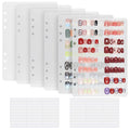 KEIFIN 6 PCS Blank Refill Sheets for Press On Nail Storage Organizer Binder A5 Plastic Insert Pages for Fake Nail Swatch Container Book Polish Color Display Holder with 60 Pcs Tape Strips (CLEAR)