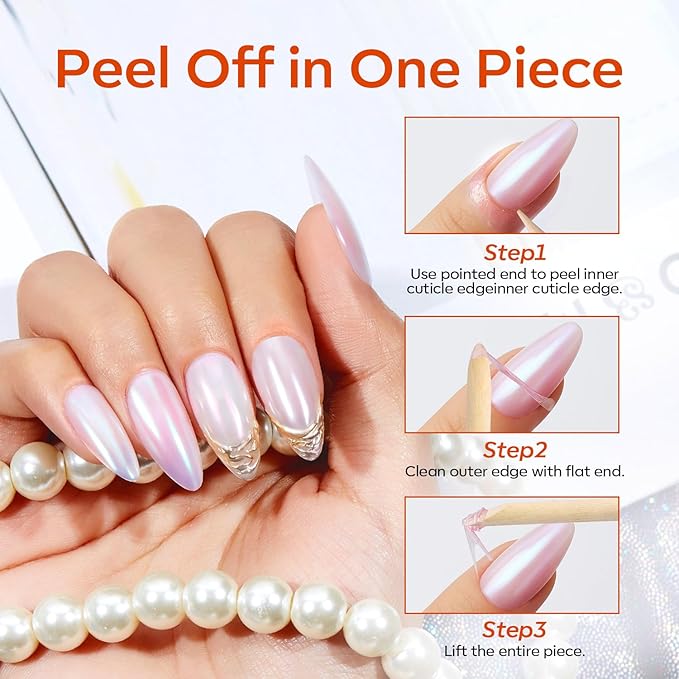 modelones 2Pcs Gel Polish Liquid Latex for Nails, 15 ml Peel Off Base Coat Nail Polish Barrier with Stick, Fast Dry Cuticle Guard, Skin Protector for Fingers
