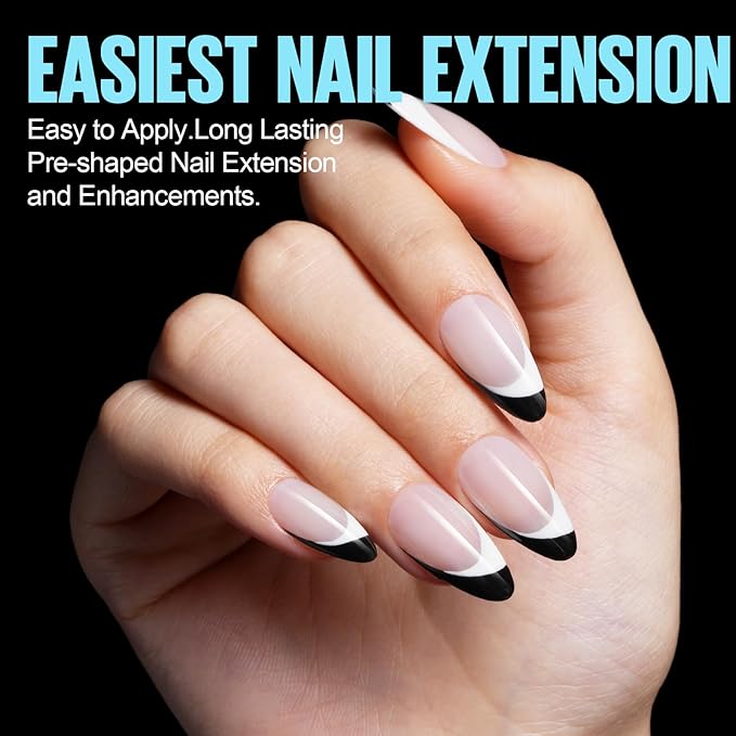 TOMICCA Medium Almond Nail Tips 15 Sizes 360pcs Full Cover Almond Fake Nails Soft Pre Shaped Gel Tips Acrylic Full Matte For Nail Extensions Home Diy Nail Salon