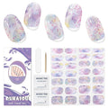 Semi Cured Gel Nail Strips, 28 pcs Nail Gel Stickers Work with Any UV Lights, Long-Lasting Nail Wraps, Stick on Nails for women Easy to Apply & Remove