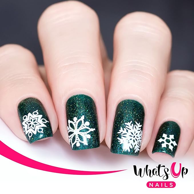 Whats Up Nails - Christmas New Year Winter Nail Stamping Plates (A022, B065) for Nail Art Design