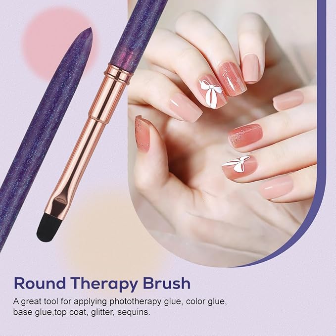 Nail Art Brushes Set Nail Art Design Pen Painting Tools with Nail Extension Gel Brush,Nail Polish Brush, Builder Nail Gel Brush, Nail Art Liner Brush for Salon Gift for Girls Women (Purple)