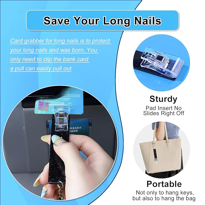 Life Helper Kit for Long Nails-Piercing Ball Grabber Tool,Bracelet Assistant,Card Grabber,Cream Spatula&Cable Clips|Nail Friendly Convenience Gadgets Set (6PCS)