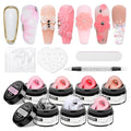Solid Builder Gel for Nail Extension Non Stick Hand Scupture Hard Gel with Dual Form Nail Brush Tool for Home DIY Manicure 7 Colors 14g(0.49 oz)