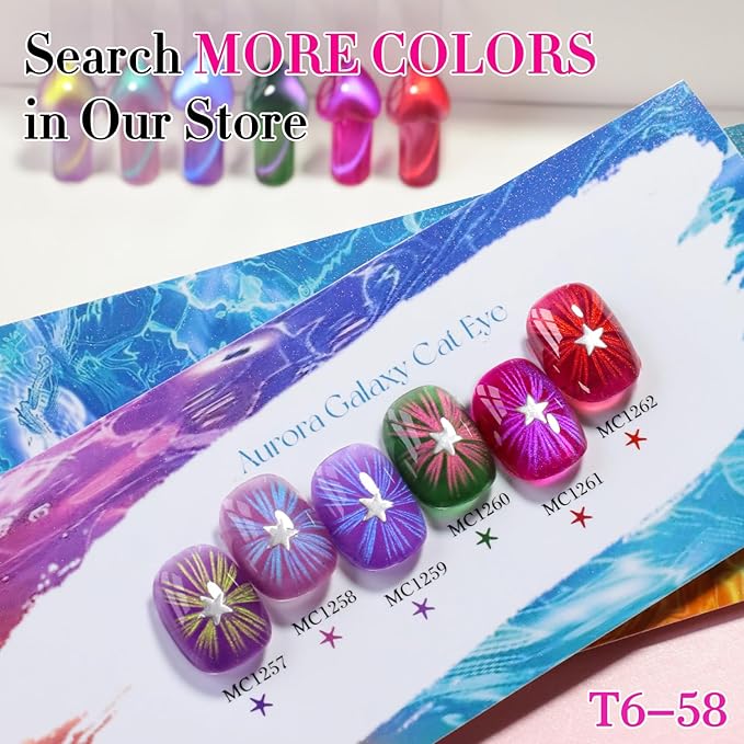 Double Rhythm 0.5 OZ Cat Eye Gel Polish with Magnet 15ML Holographic Glitter Shimmer Translucent Jelly Color Magnetic Nail Polish Salon DIY at Home (Burgundy Golden-MC1262)