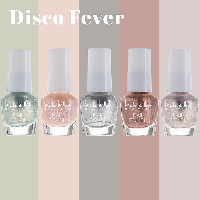 Nicole Miller Mini Nail Polish Set – Glossy, Vibrant Colors for Fingernails & Toenails, Floral Collection
