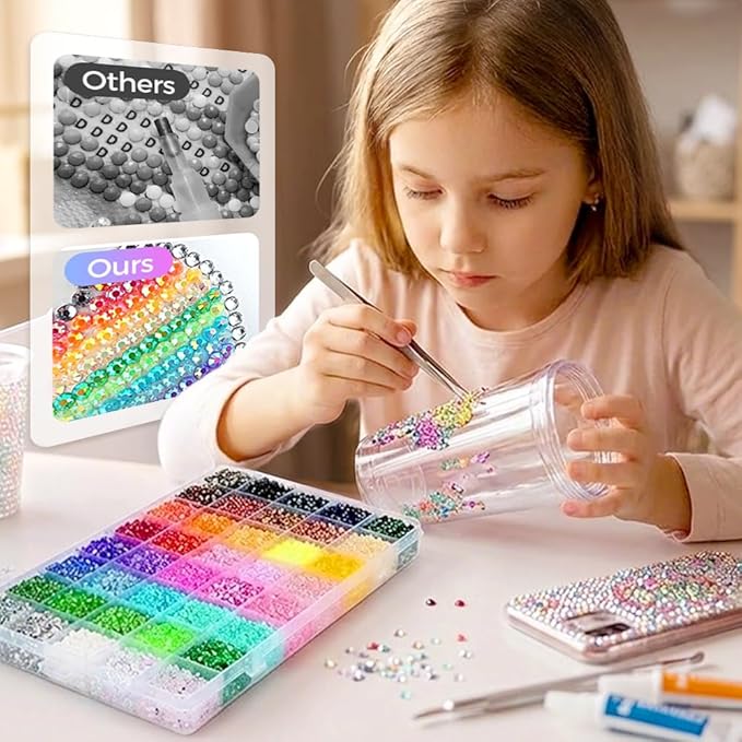 Colorful DIY Resin Rhinestone Kit for Bedazzling, Resin Jelly Rhinestones for Bedazzling, Multicolor 3mm Flatback Gems for Diamond Art 3Pcs Jewelry Glue for Bedazzled Nail Art (30000)