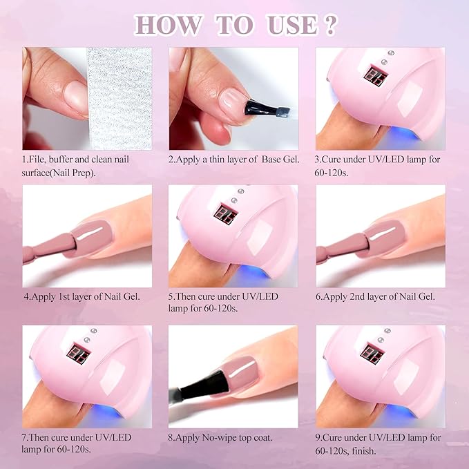 MTSSII Gel Nail Polish Kit, 12 Colors Fall Winter Pink Nude Brown Gel Polish Set Skin Tones Neutral Soak Off Gel Nail Gifts for Women Girl DIY Salon Home Manicure