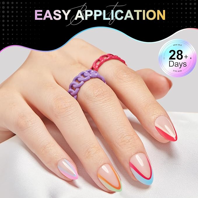 Extra Short Almond Nail Tips - 12 Sizes 240 PCS Pre-Shaped Clear Full Cover Etch Nail Tips Soft Gel Clear Full Cover Nails Tips Acrylic False Nails Press On Nails for Extensions DIY Salon