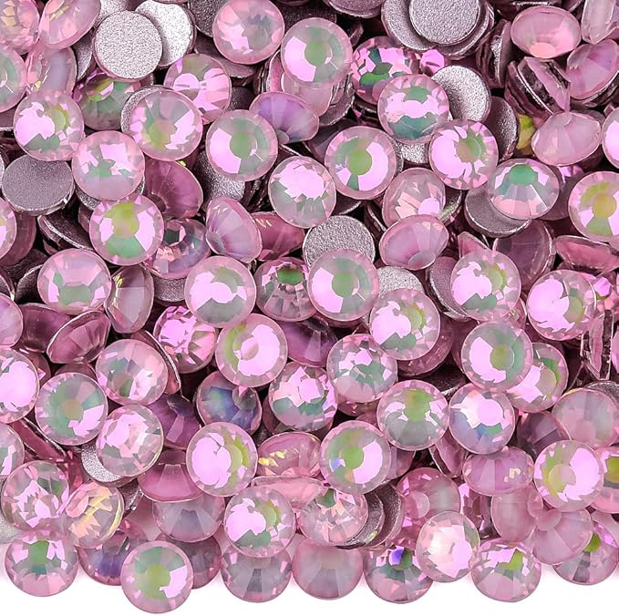 Blinginbox Rhinestones for Crafting,Flatback Rhinestones Glass Gems Stones Round Gemstones Non-Hotfix Crystal for Crafts Nail Decoration,Pinkish Crystal(3.8-4.0mm) SS16/1440pcs