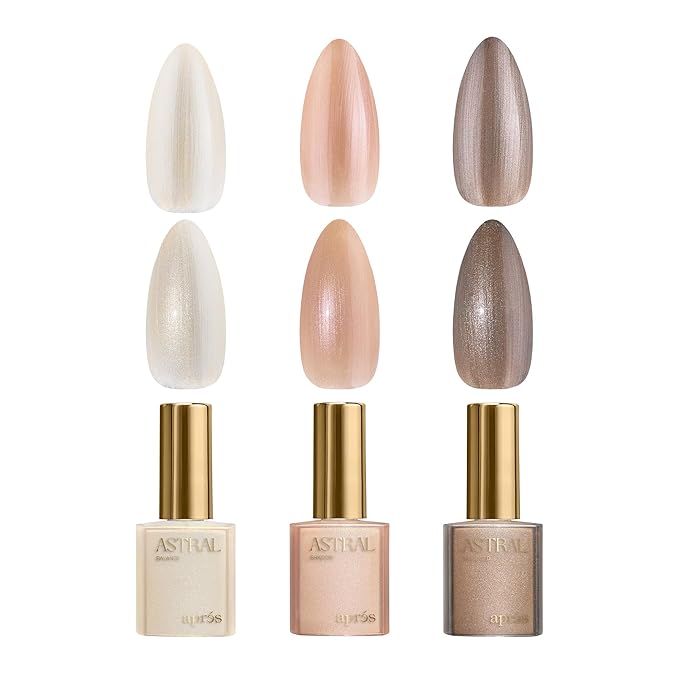 APRÉS Astral Gel Color Set, 3 Colors, HEMA-Free & TPO-Free Salon Quality Nail Gel Polish Trio Bundle (Astral Pearlescent, Set 8)