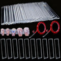 100PCS Transparent Acrylic Nail Art Display Stand-Press On Nail Art Fake Nail Tips Display Stand with 9.8ft Removable Double Sided Mounting Tape for Nail Salon Home Office Supply