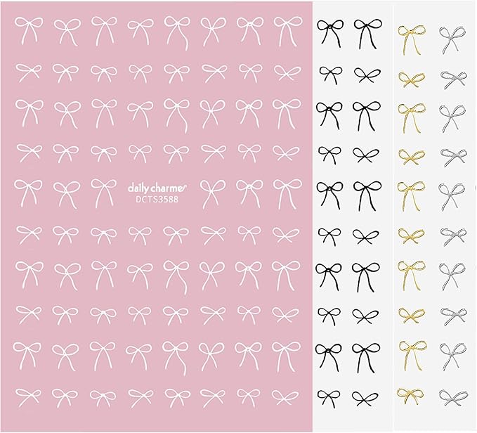 Daily Charme Coquette Heart Bow Sticker Bundles Coquette Core Design Nail Art Decal Valentine's Day Stickers for Women Girls DIY Nail Decoration