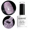 RARJSM Reflective Glitter Gel Polish, Light Purple Sparkle Gel Nailpolish Shiny Nail Art Varnish Manicure Clear Diamond Nailgel For Salon Home DIY U V L E D Cure RequiredRAR83