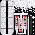 Resin Rhinestones for Crafting with 3Pcs 10ml B7000 Jewelry Glue, 1 Box White Flatback Gems Crystals Diamond for Bedazzling Crafts DIY Nail Art Makeup, Gems for Clothing Tumblers Shoes