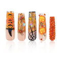 Lovful Halloween Press On Nails Pumpkin Party | Mid Length Handmade Acrylic Press ons | Reusable Fake False Nails | Square Mid length 1.7in | H661-S