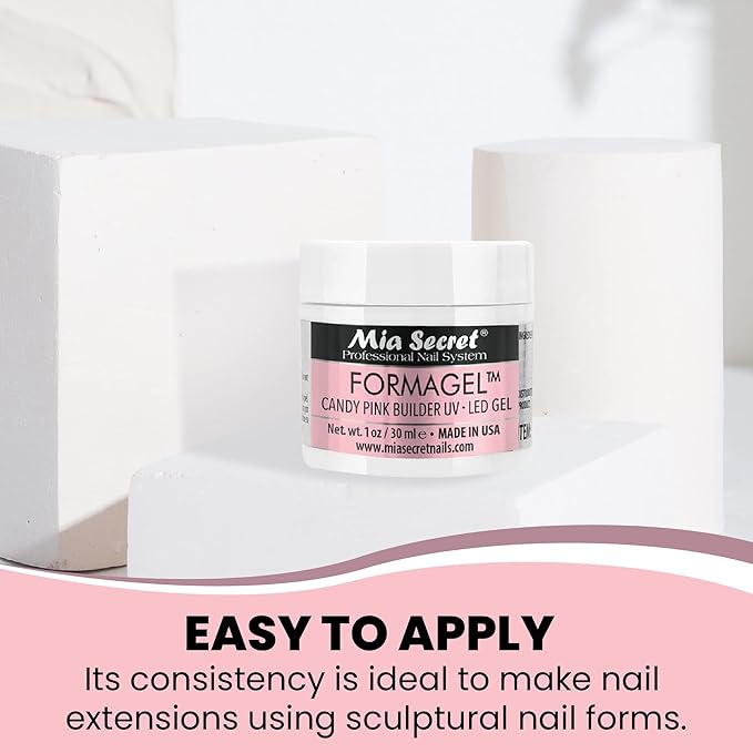 Mia Secret Nudes 1oz Formagel Gel Nail Builder - UV Led Gel - Cover Blush - Cover Tan - Candy Pink Pick Yours (Candy Pink)