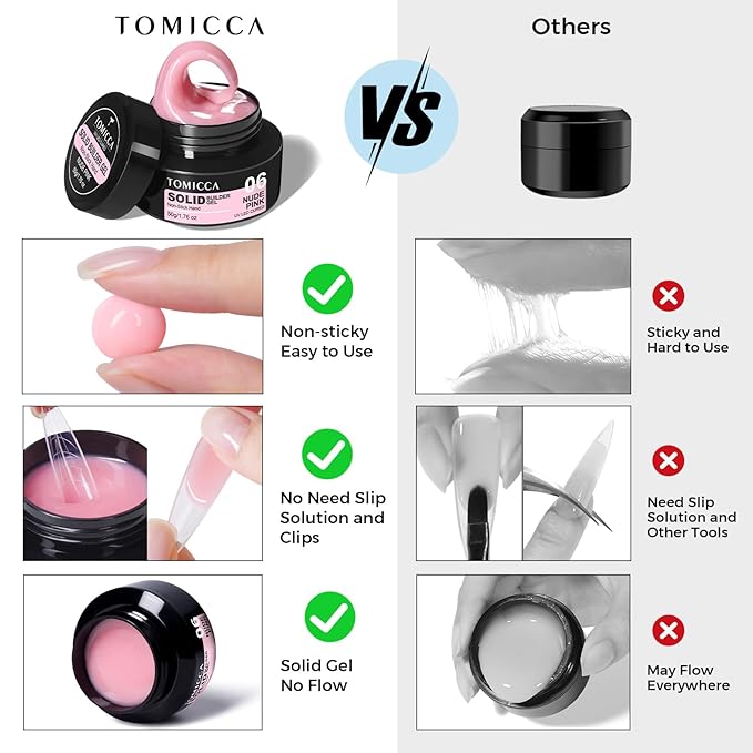 TOMICCA 3D Nail Gel Sculpting Gel for Nail Art 50g Gel Nail Art Non Sticky Hand Carving Gel UV LED Nail Extension Gel Solid Builder Gel for Nails Nude Pink