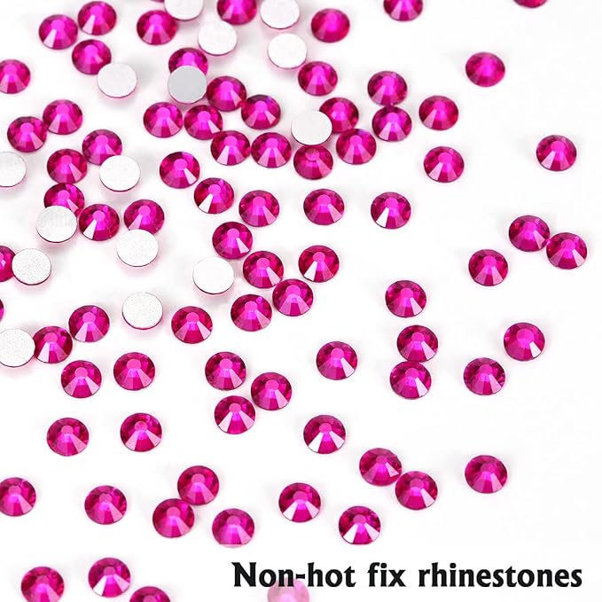 Novani Rhinestones 3000Pcs Flatback Crystal Round Loose Gemstones Glass Rhinestones for Crafts Makeup Nail Art Clothes Shoes DIY Decorations(SS8, 2.3-2.5mm,Peach)