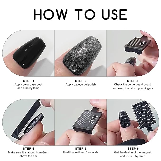 14Pcs Cat Eye Magnet For Nails Magnet Tool Set With 2 Pcs Y-Shape Iron Molds, Double-Side Cylinder And Bead Cat Eye Gel Nail Polish Magnet For Nails Different Magnet Sticks Design Tools