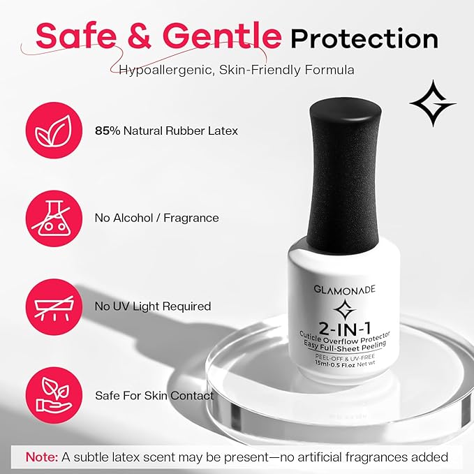 Polish Liquid Latex for Nails: 100% Solves Gel Overflow to Save Cleaning Time - Latex Nail Polish Barrier Peel off Protectors for Easy Practice Many Times, Perfect for Beginners