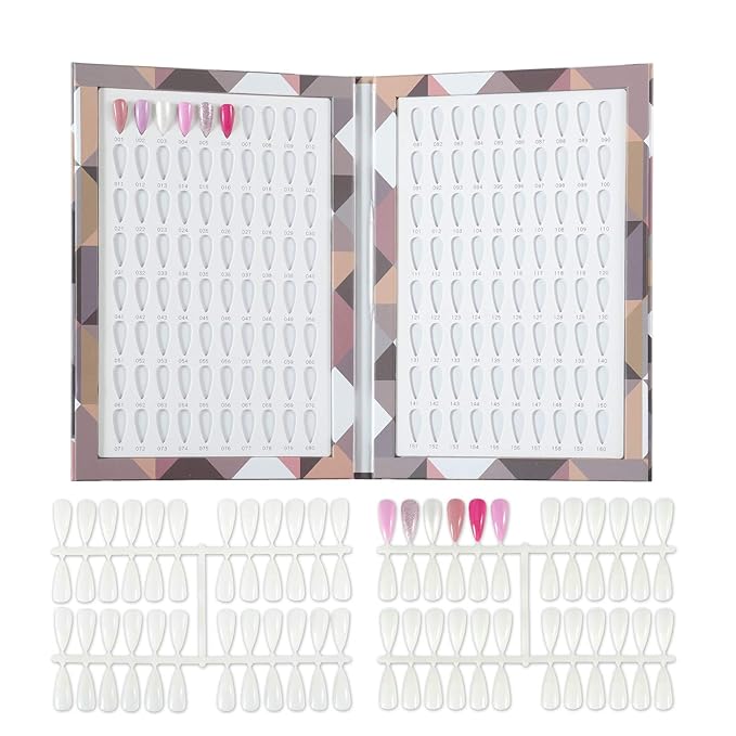 NMKL38 160 Nail Color Display Book Chart with 240 Nail Tips UV Gel Polish Color Card Board Salon Tools (A01)