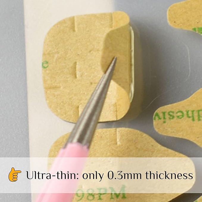 480 Pcs Press on Jelly Glue Tabs Transparent Strong Sticky Double Sided Nail Adhesive Waterproof Breathable Large Size 20 Sheets Nail Glue Stickers (#2-Large Size)