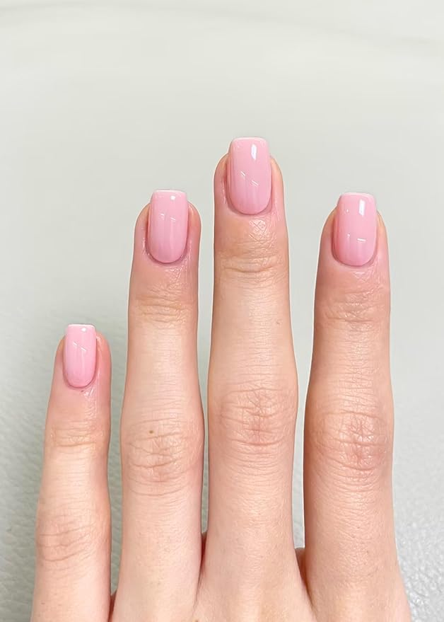 Semi Cured Gel Nail Strips - UV Light Gel Nail Stickers - 20 Long Lasting Salon Quality Wraps (Sweet Pink Enigmatic)