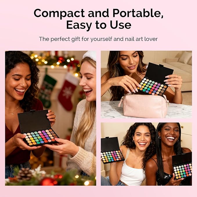 MelodySusie 40 Colors Nail Powder Pigment Kit - Long Lasting for Easy Gradient Ombre Nail Art,Professional DIY Manicure Supplies for Beginners Home Salon Use