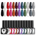 Classic Gel Nail Polish Set, 12 Colors Nude Gray Pink, Nail Polish Gel Manicure Kit (Classic Mixed Colors, 12pcs)
