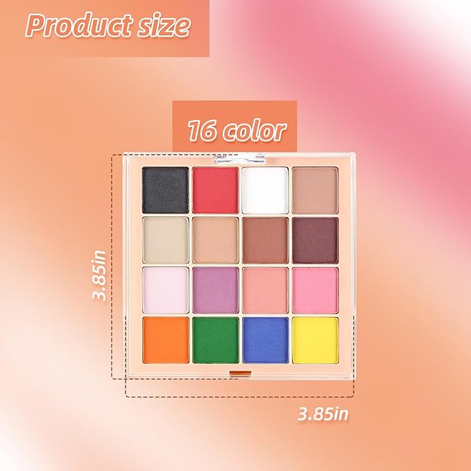 Nail Pigment Powder Palette Set, 16 Colors Ombre Nail Powder Palette Nude Brown Light Blue French Aura Nails Ombre Nail Brush Long-lasting Manicure Nail Art DIY Accessories (09)