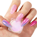 MelodySusie Unicorn Chrome Nail Powder,Ice Transparent Aurora,Mirror Effect,Color Changing Pearlescent,Multi-color Chrome Rainbow Pigment Super Shiny,Suitable for Home DIY Nail Salon