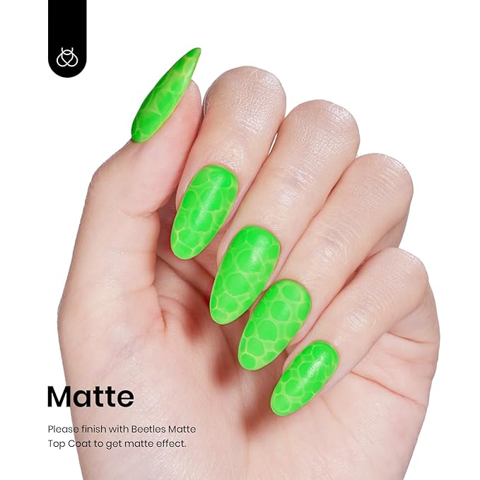 Beetles Green Gel Nail Polish, Bright Green Gel Polish Ghost Phantom for St Patricks Day Nails Art, Soak Off Uv LED Nail Lamp Manicure Salon Gift for Women 0.3Oz