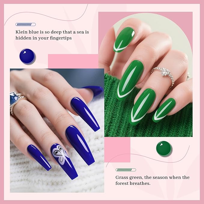 JODSONE 12 Bottles Christmas Gel Nail Polish Set Base Coat Glossy Top Coat Fast Drying Long Lasting Soak Off Wipe Free
